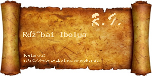 Rábai Ibolya névjegykártya